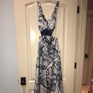 Formal Dress, cream and navy